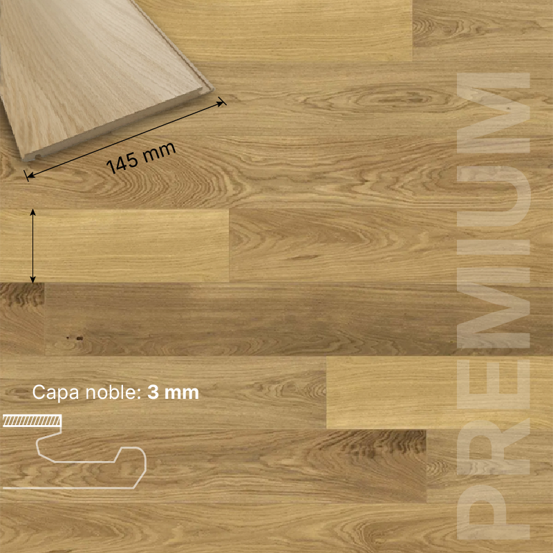 ROBLE FLOTANTE HDF - 14/3 - PREMIUM 127